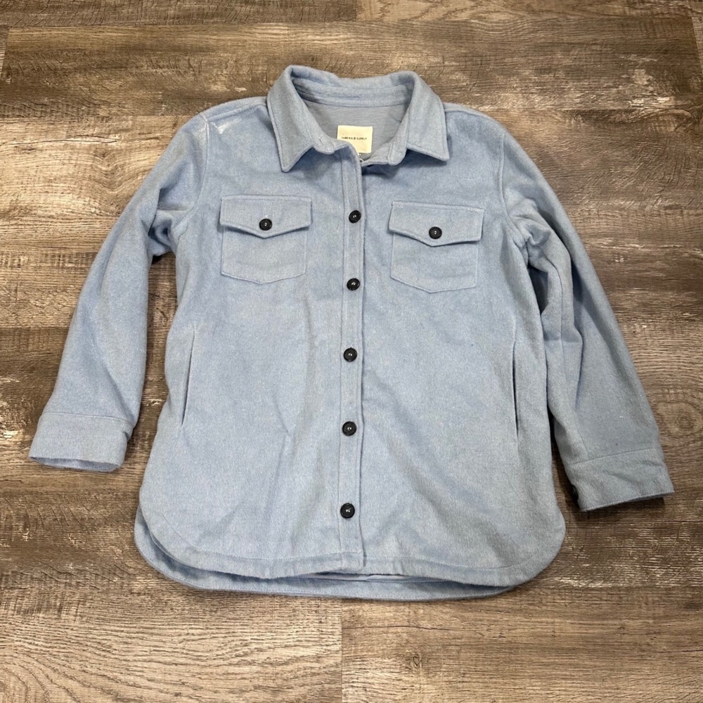 Thread & Supply Sky Blue Shirt Jacket Shacket J1373PND XL Womens New